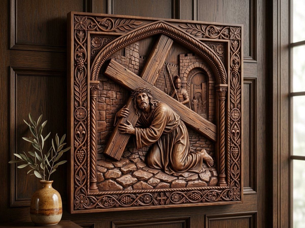 Jesus Falls Second Time STL bas-relief STL — view 13