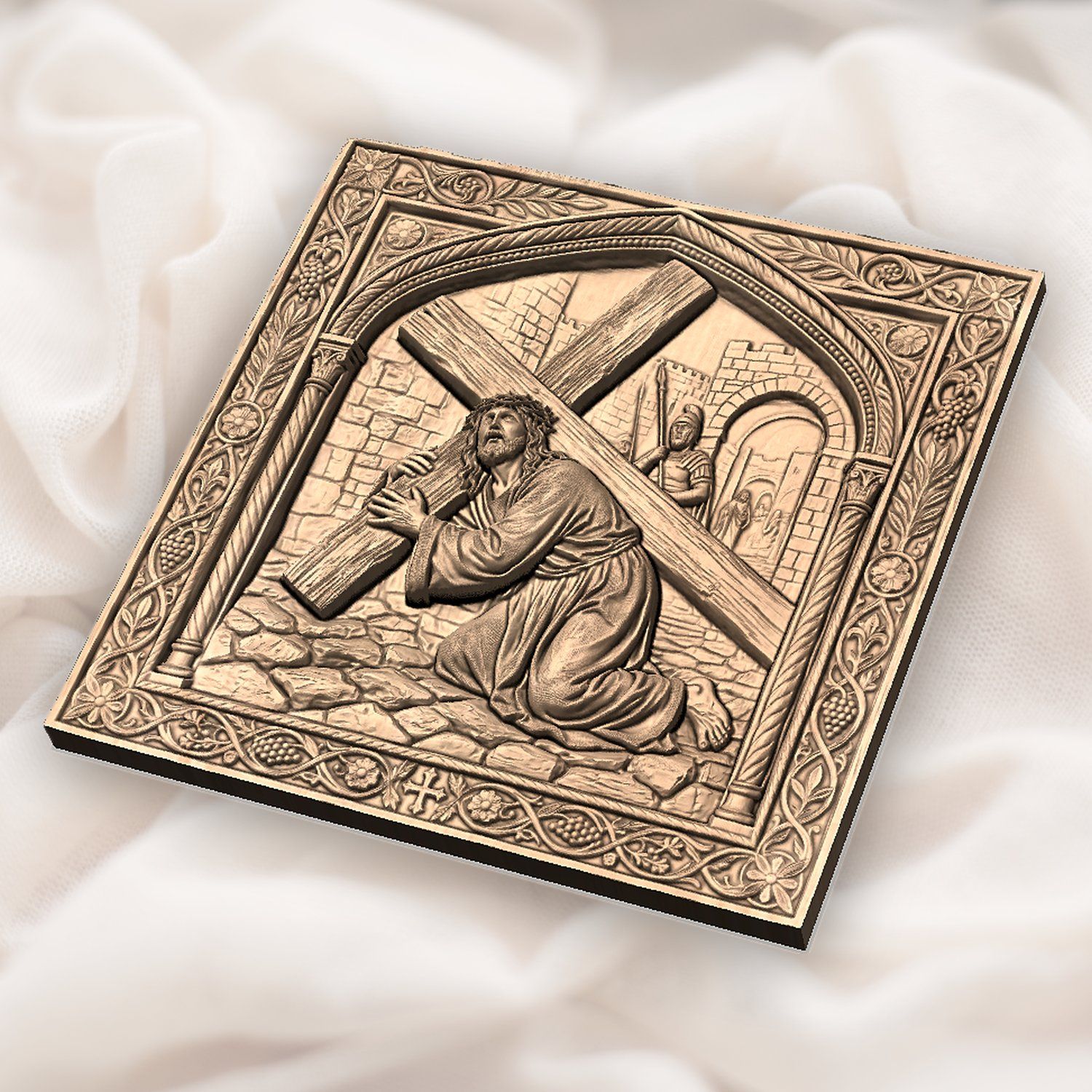 Jesus Falls Second Time STL bas-relief STL — view 5
