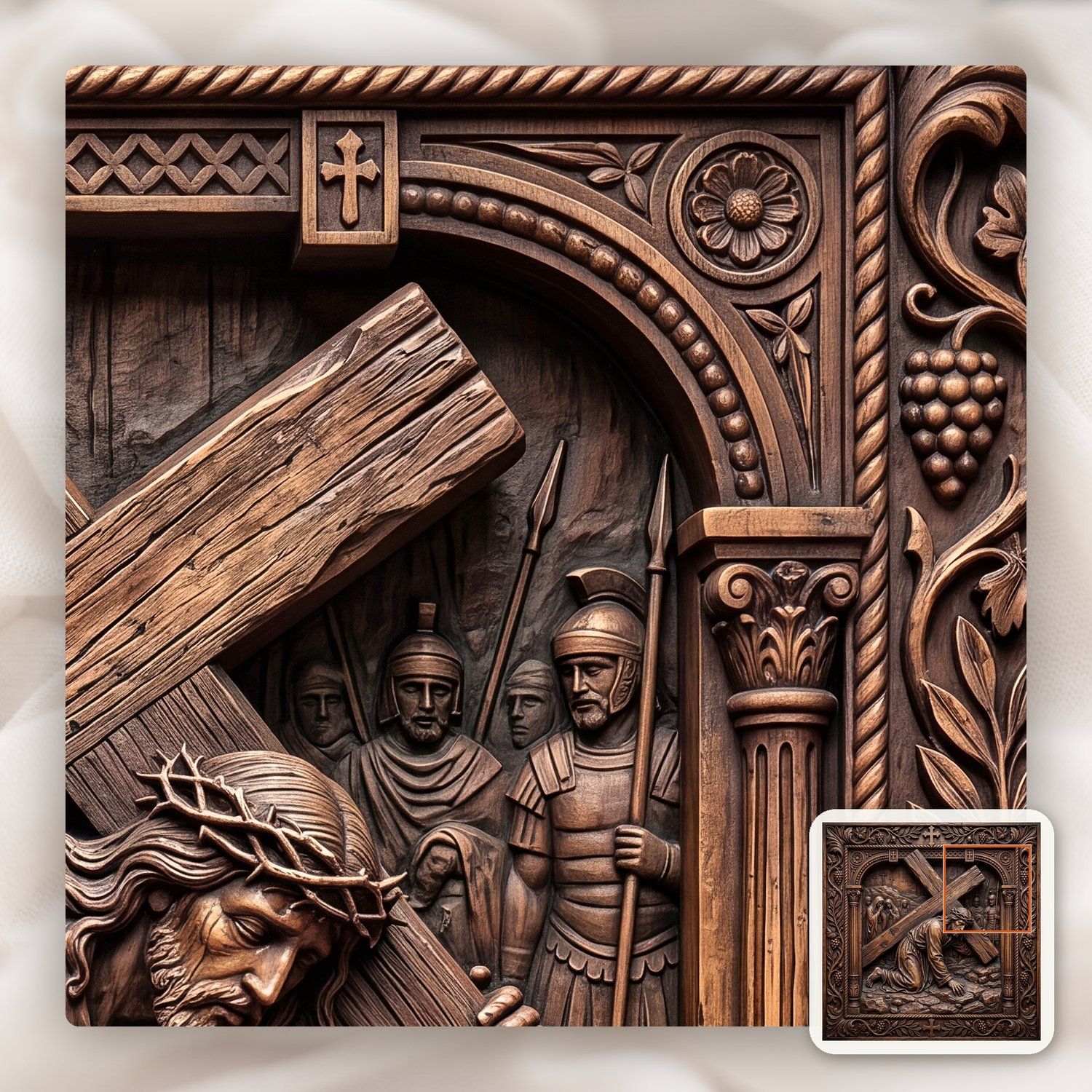 Jesus Falls Third Time STL bas-relief STL — view 10