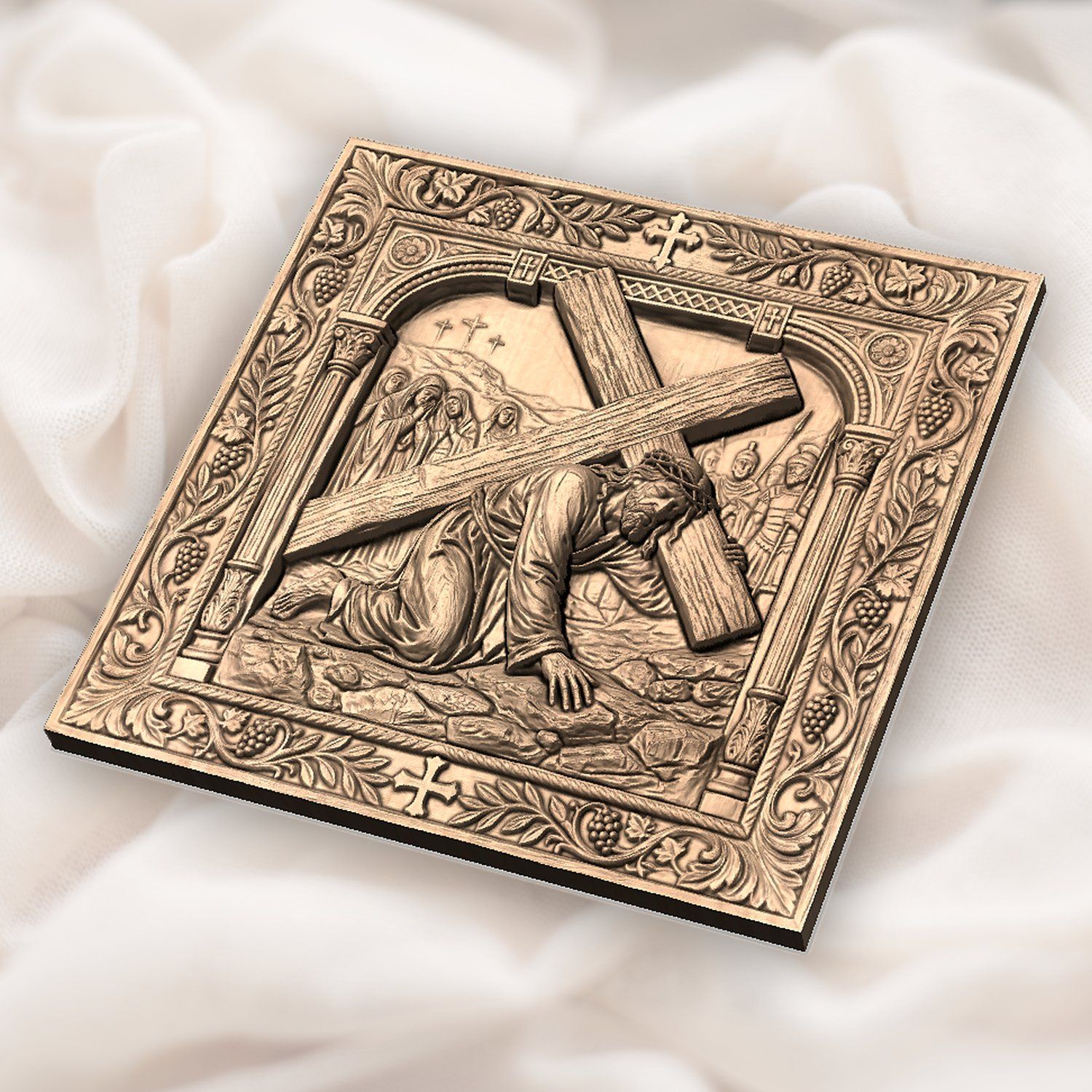 Jesus Falls Third Time STL bas-relief STL — view 4