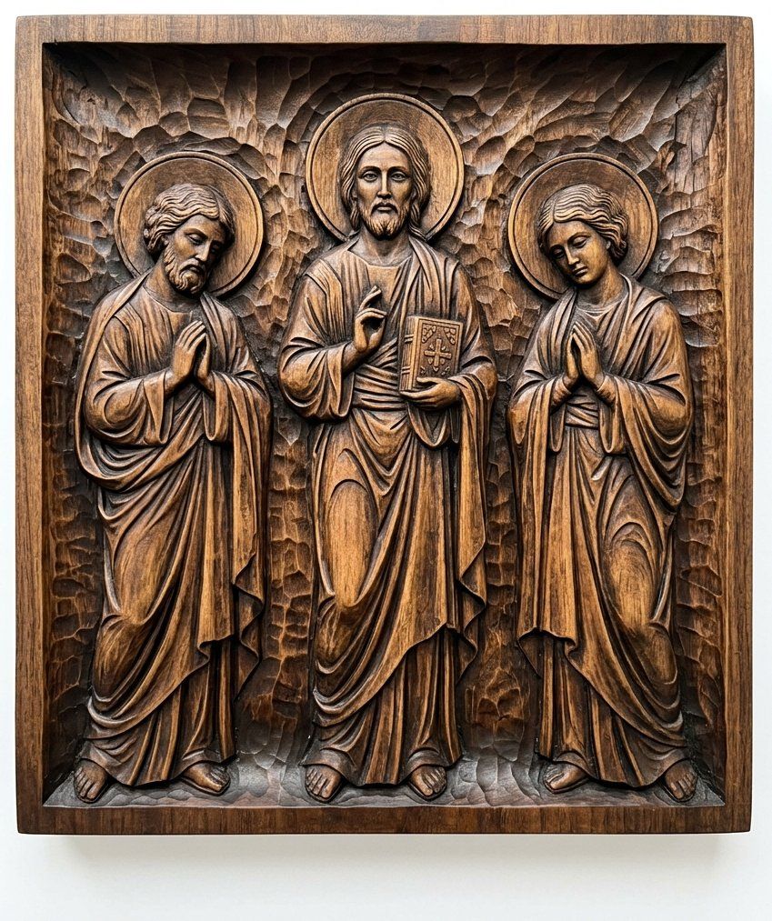 Jesus Christ and Apostles Deesis Icon CNC Relief STL bas-relief STL — view 13