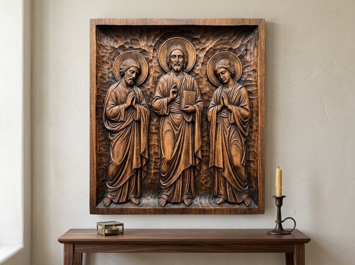 Jesus Christ and Apostles Deesis Icon CNC Relief STL bas-relief STL — view 14