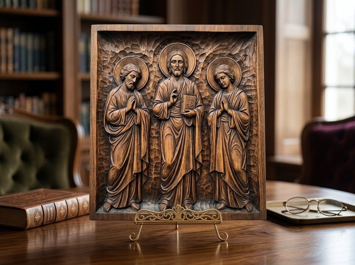 Jesus Christ and Apostles Deesis Icon CNC Relief STL bas-relief STL — view 15