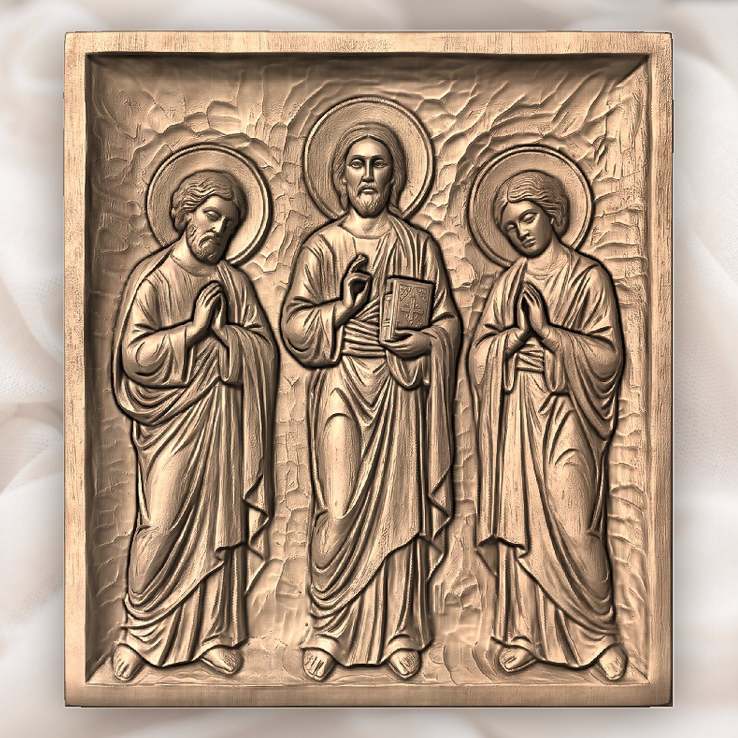 Jesus Christ and Apostles Deesis Icon CNC Relief STL bas-relief STL — view 5