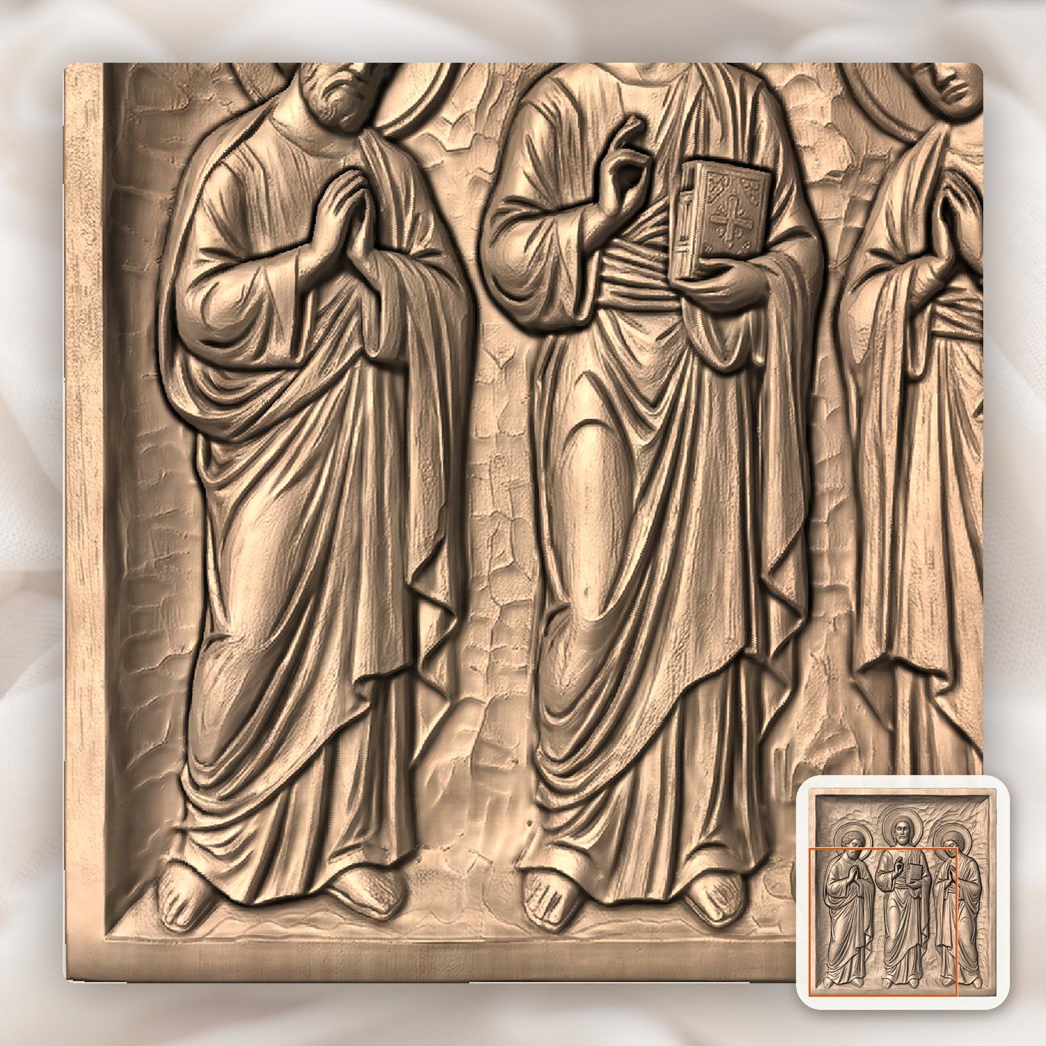 Jesus Christ and Apostles Deesis Icon CNC Relief STL bas-relief STL — view 8