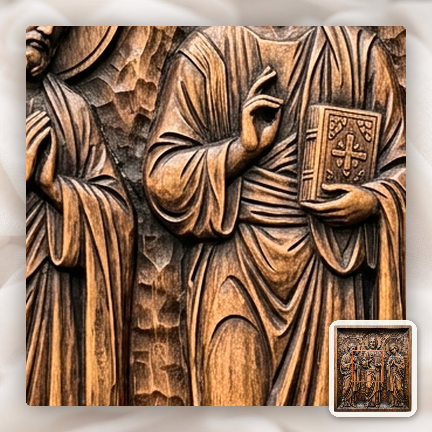 Jesus Christ and Apostles Deesis Icon CNC Relief STL bas-relief STL — view 11