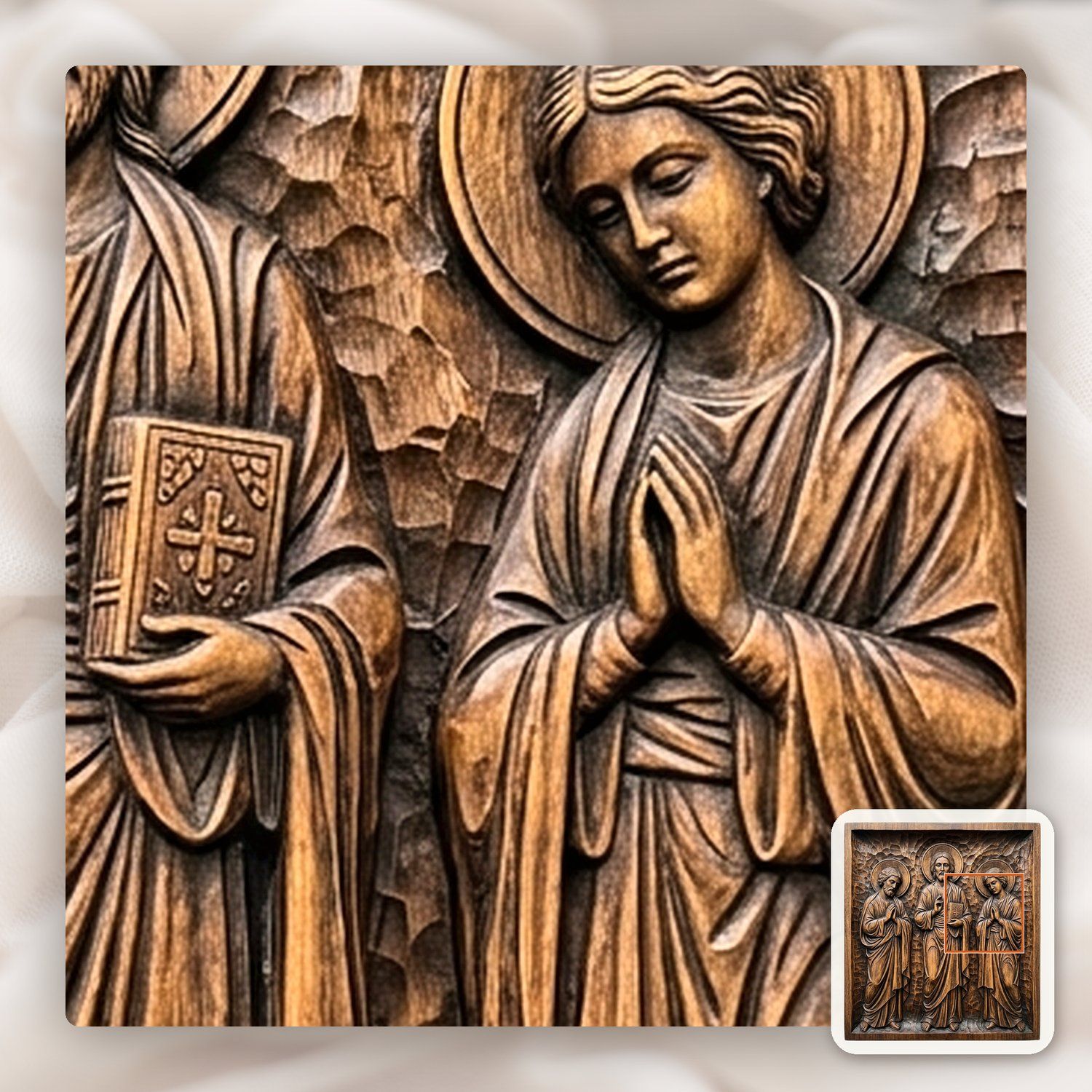 Jesus Christ and Apostles Deesis Icon CNC Relief STL bas-relief STL — view 12