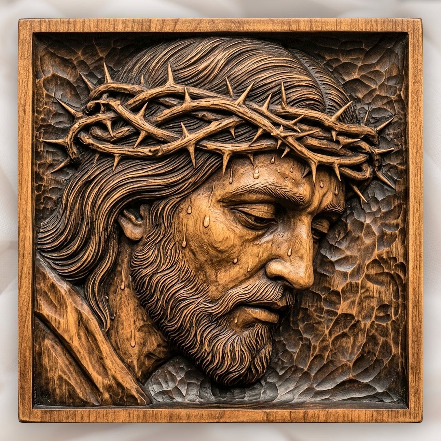 Jesus Christ Crown of Thorns CNC Relief STL bas-relief STL design