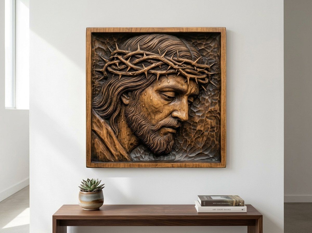 Jesus Christ Crown of Thorns CNC Relief STL bas-relief STL — view 15