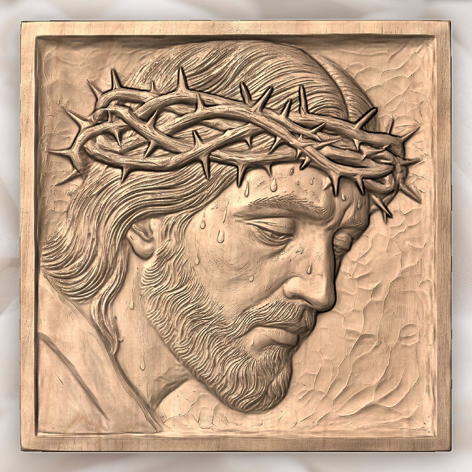Jesus Christ Crown of Thorns CNC Relief STL bas-relief STL — view 5