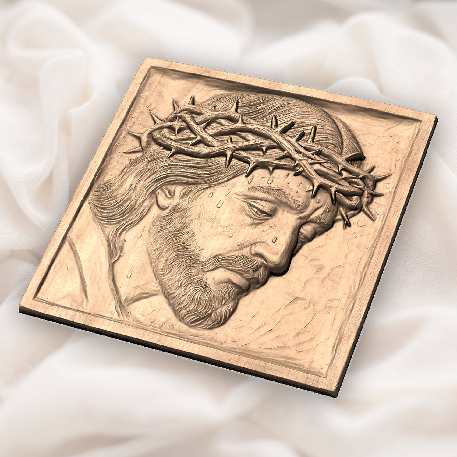 Jesus Christ Crown of Thorns CNC Relief STL bas-relief STL — view 6