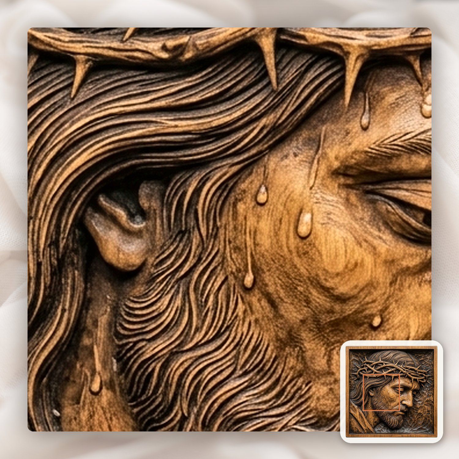 Jesus Christ Crown of Thorns CNC Relief STL bas-relief STL — view 11