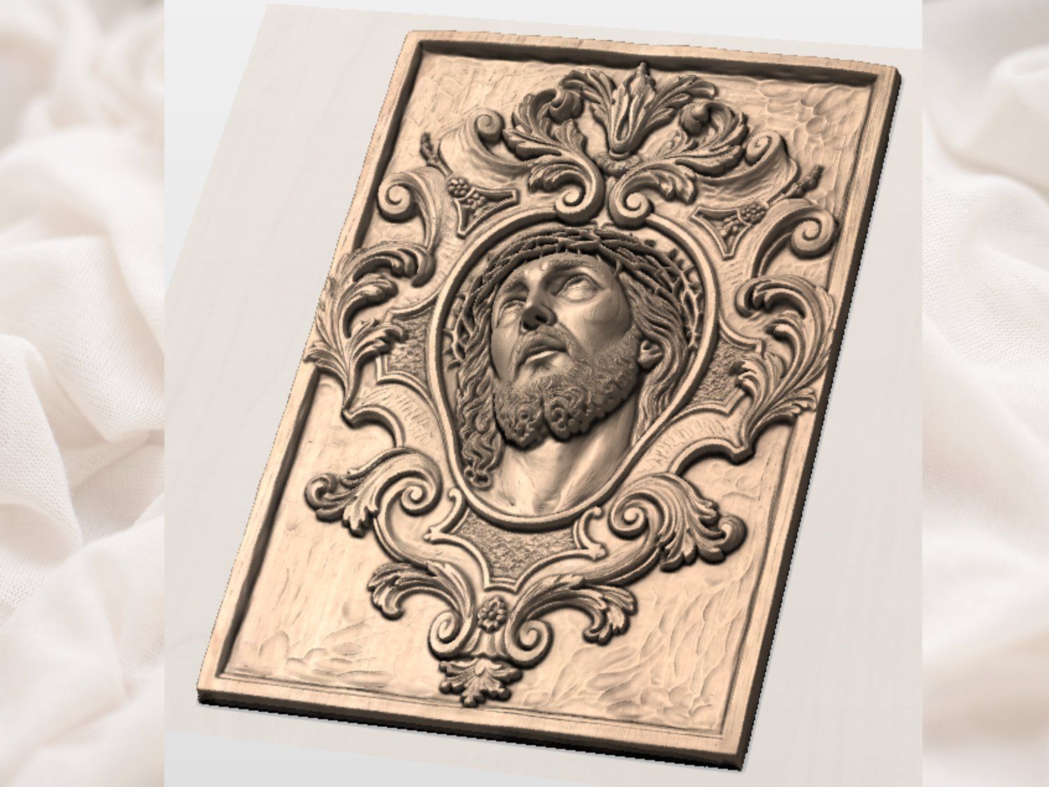 Jesus Christ Crown of Thorns Passion CNC Relief STL bas-relief STL — view 4