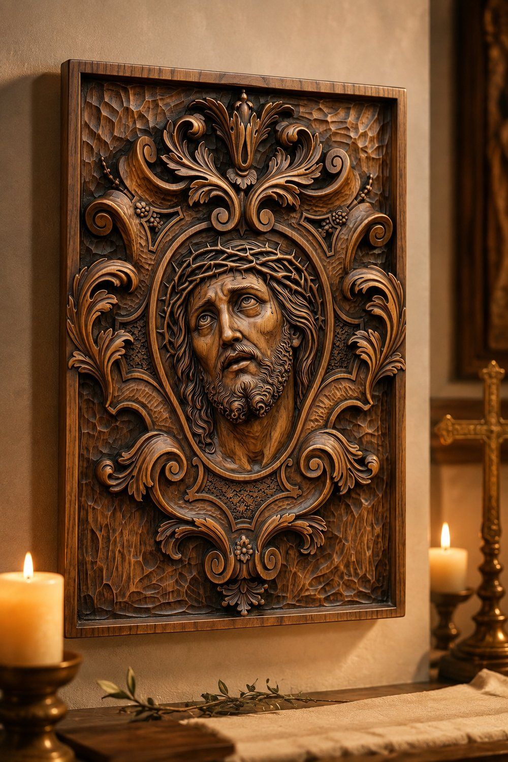 Jesus Christ Crown of Thorns Passion CNC Relief STL bas-relief STL — view 7