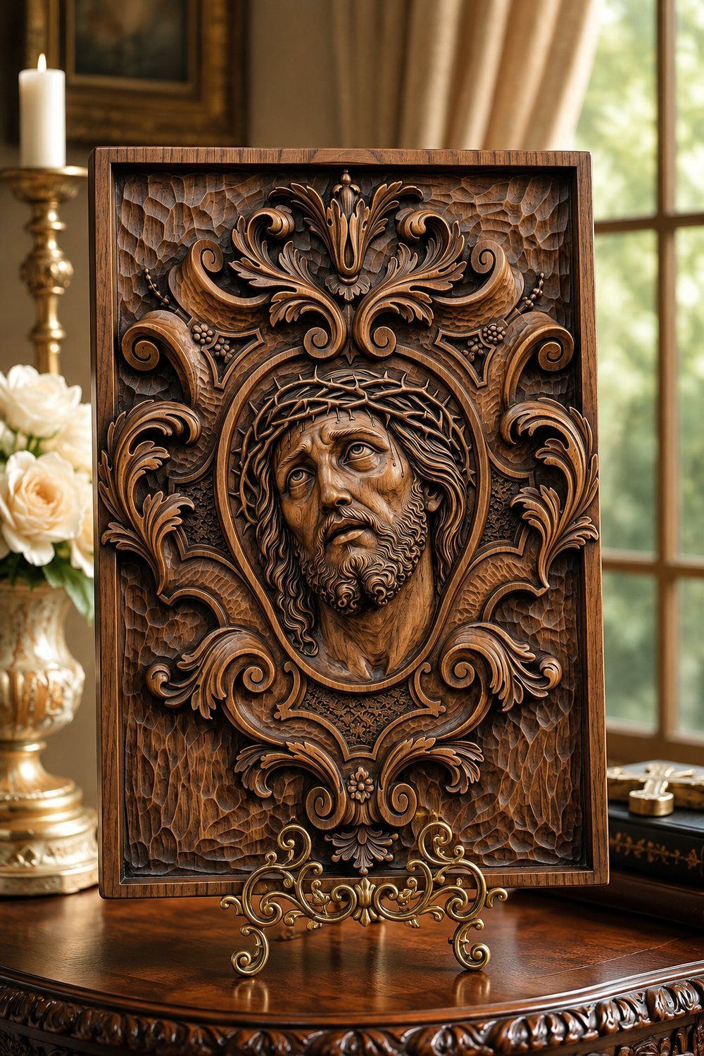 Jesus Christ Crown of Thorns Passion CNC Relief STL bas-relief STL — view 8
