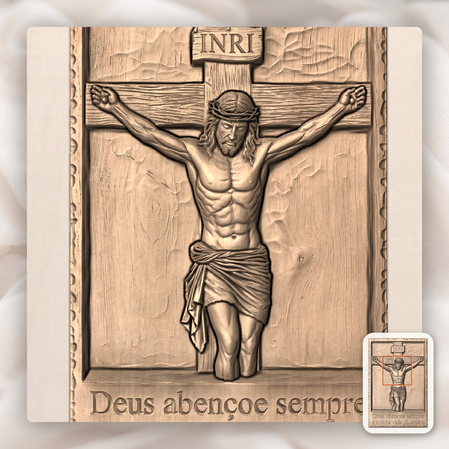 Jesus Christ Crucifixion Religious CNC Relief STL bas-relief STL — view 6