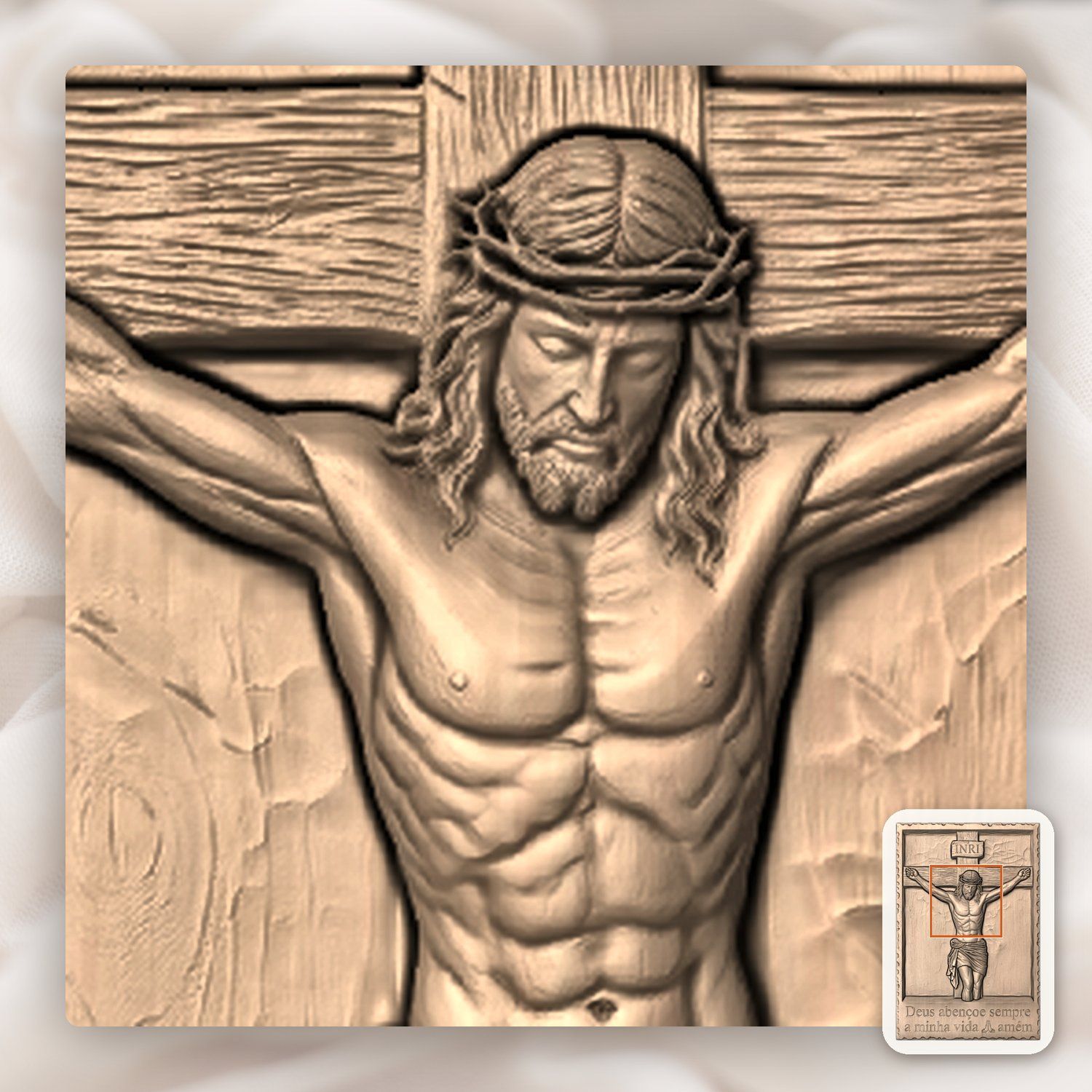 Jesus Christ Crucifixion Religious CNC Relief STL bas-relief STL — view 7
