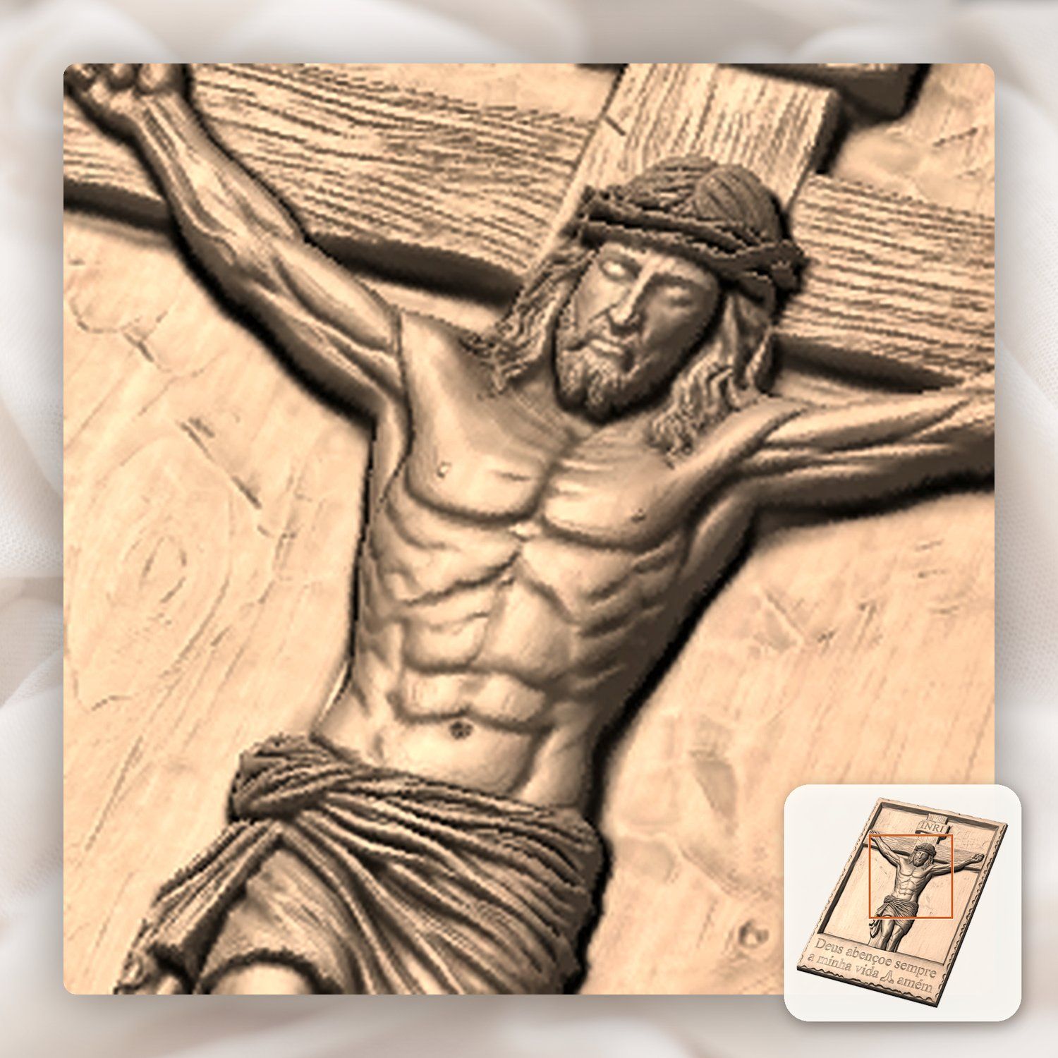 Jesus Christ Crucifixion Religious CNC Relief STL bas-relief STL — view 9