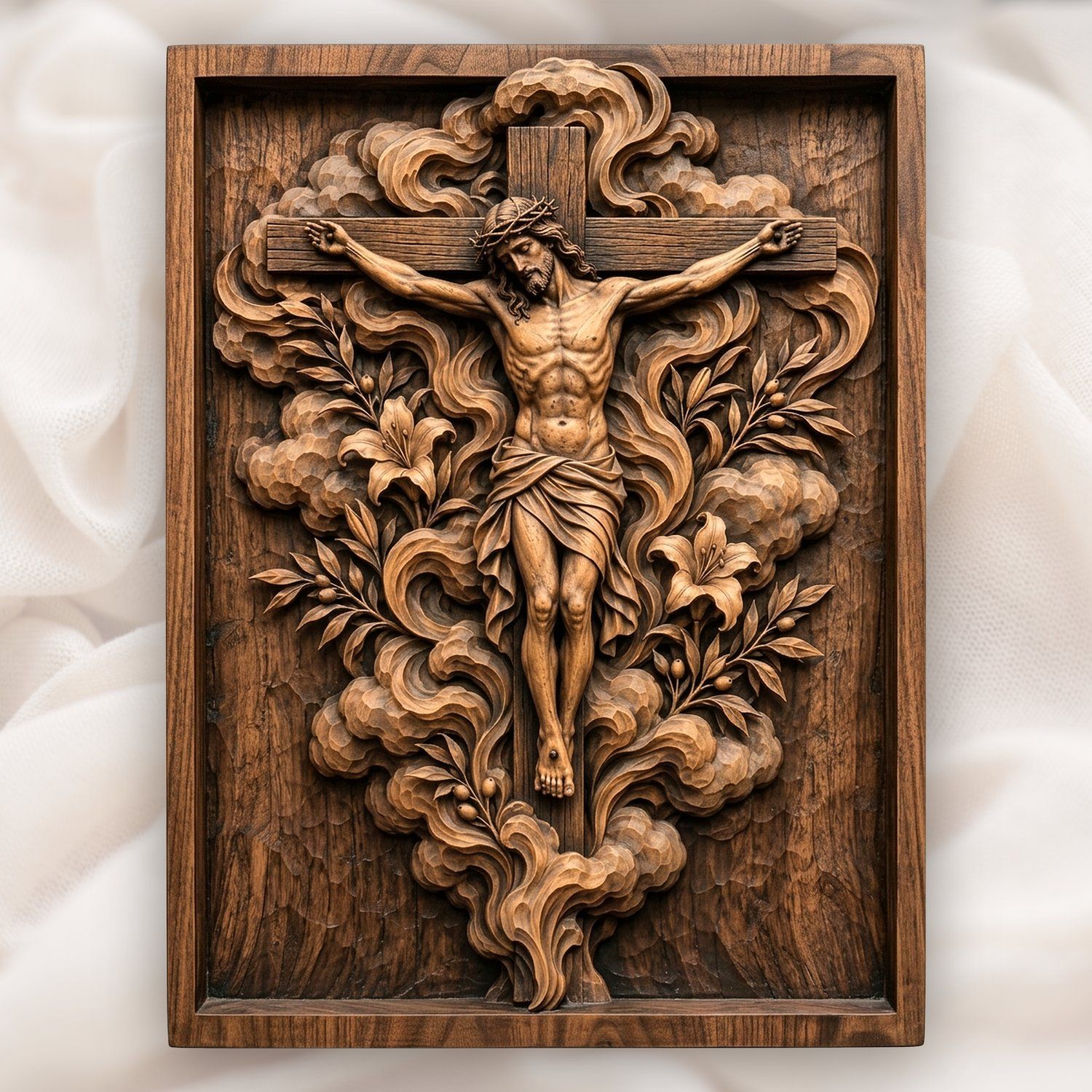 Jesus Christ Crucifixion Scene CNC Relief STL bas-relief STL design