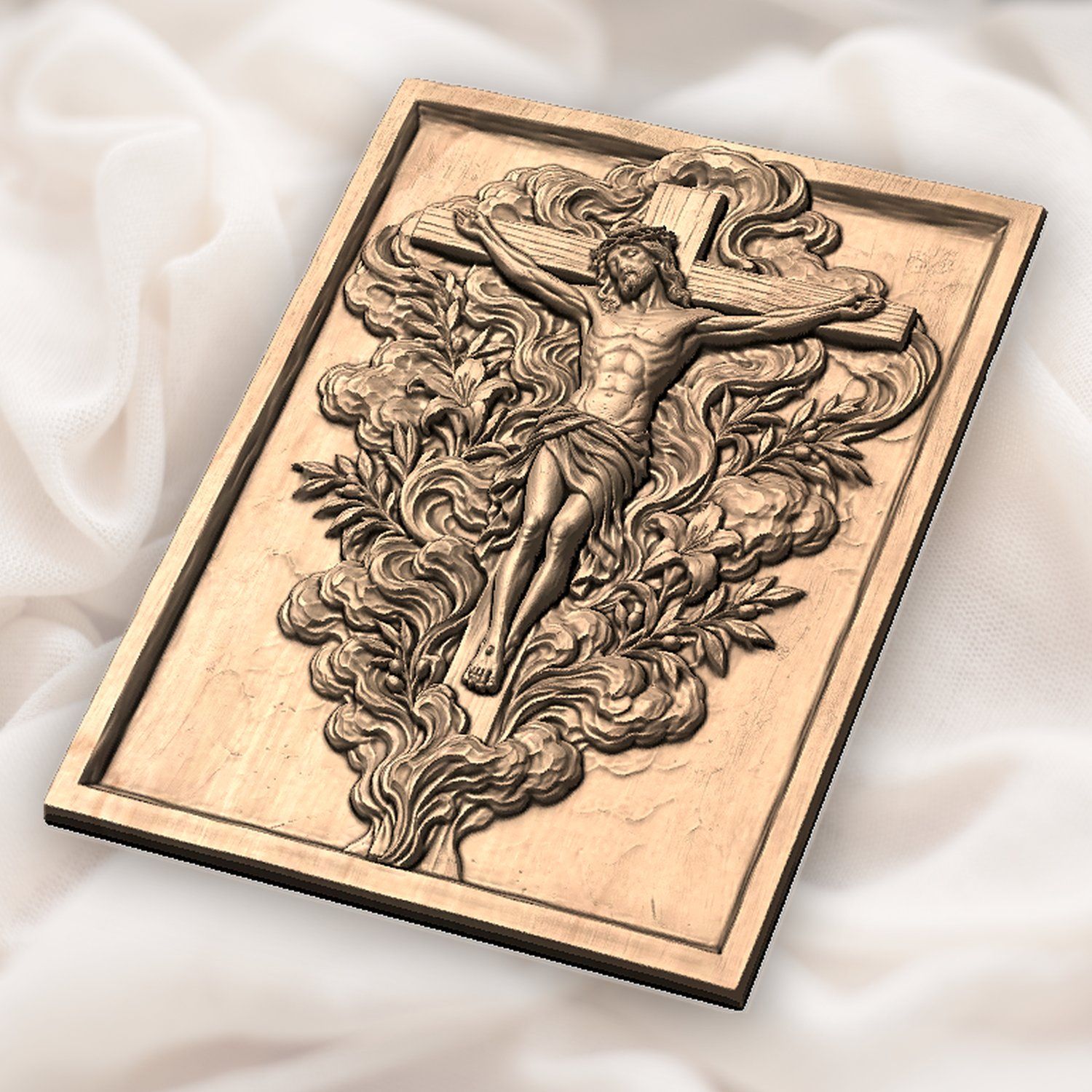 Jesus Christ Crucifixion Scene CNC Relief STL bas-relief STL — view 5