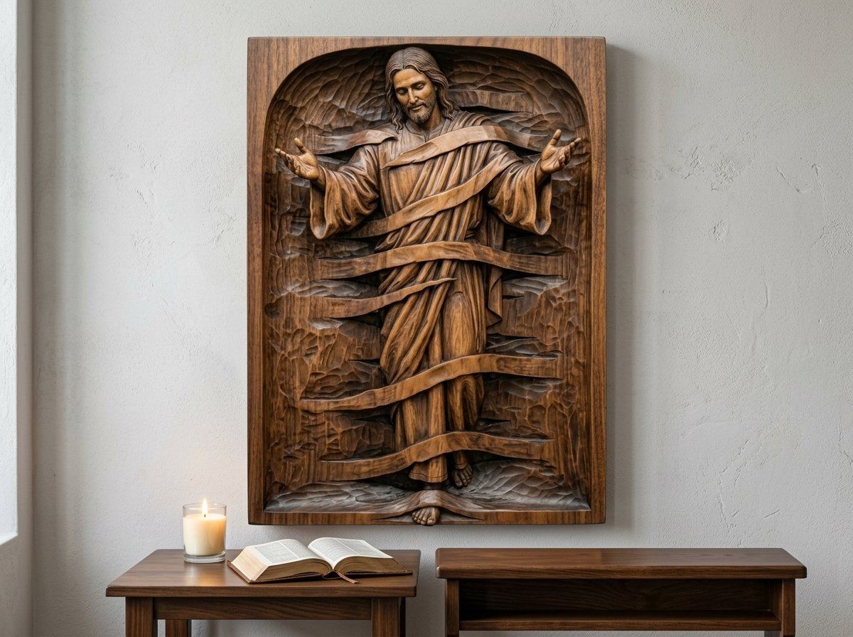 Jesus Christ Divine Mercy CNC Relief STL bas-relief STL — view 13