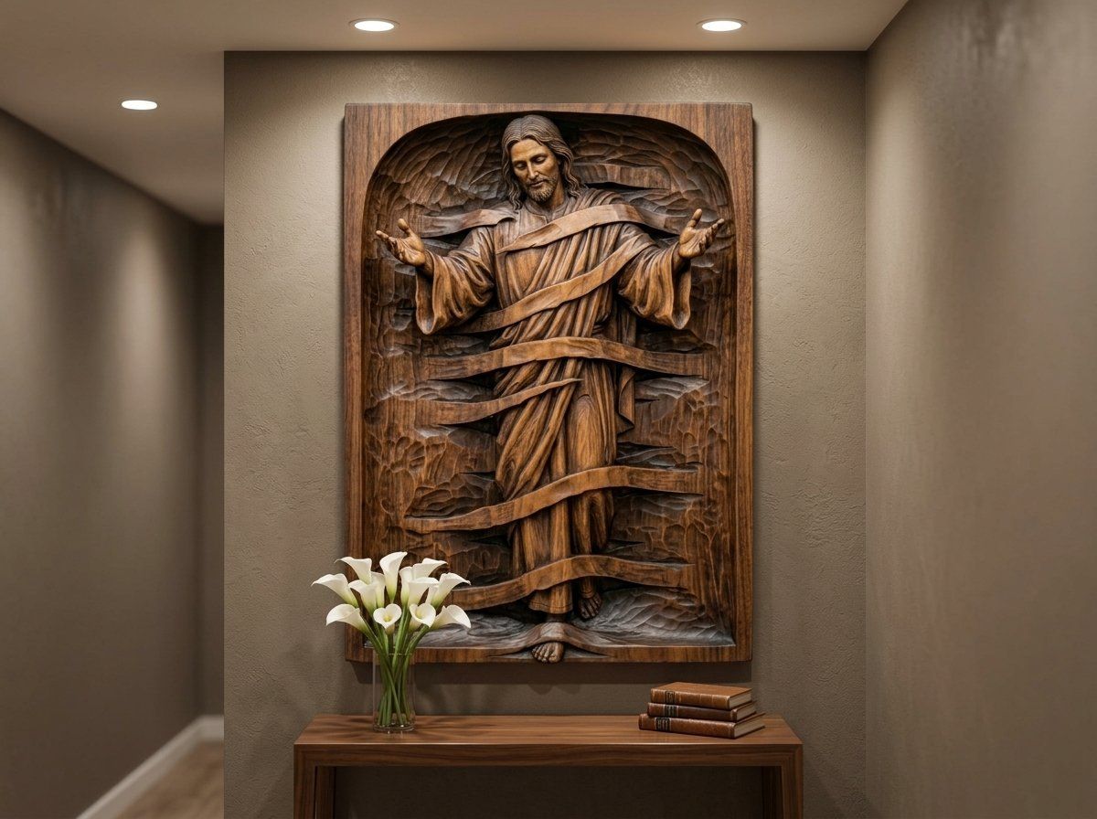 Jesus Christ Divine Mercy CNC Relief STL bas-relief STL — view 14