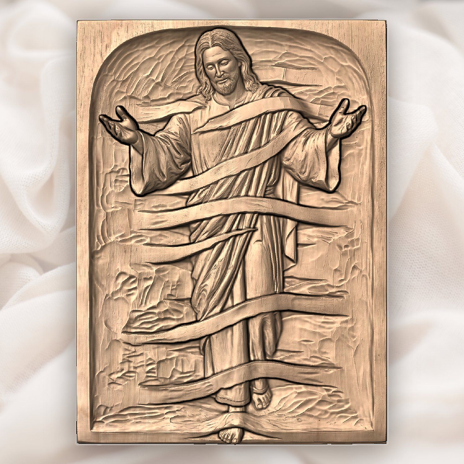 Jesus Christ Divine Mercy CNC Relief STL bas-relief STL — view 5