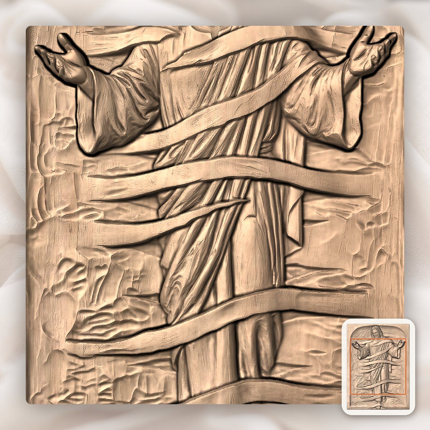 Jesus Christ Divine Mercy CNC Relief STL bas-relief STL — view 7