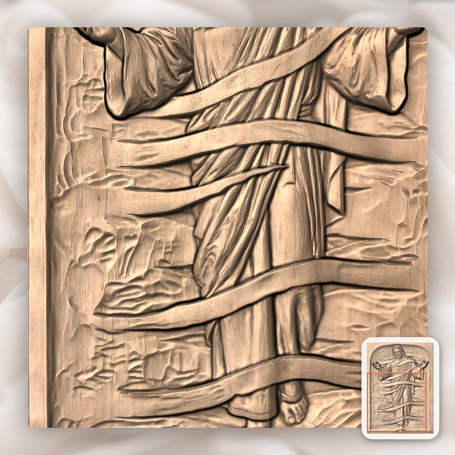 Jesus Christ Divine Mercy CNC Relief STL bas-relief STL — view 9