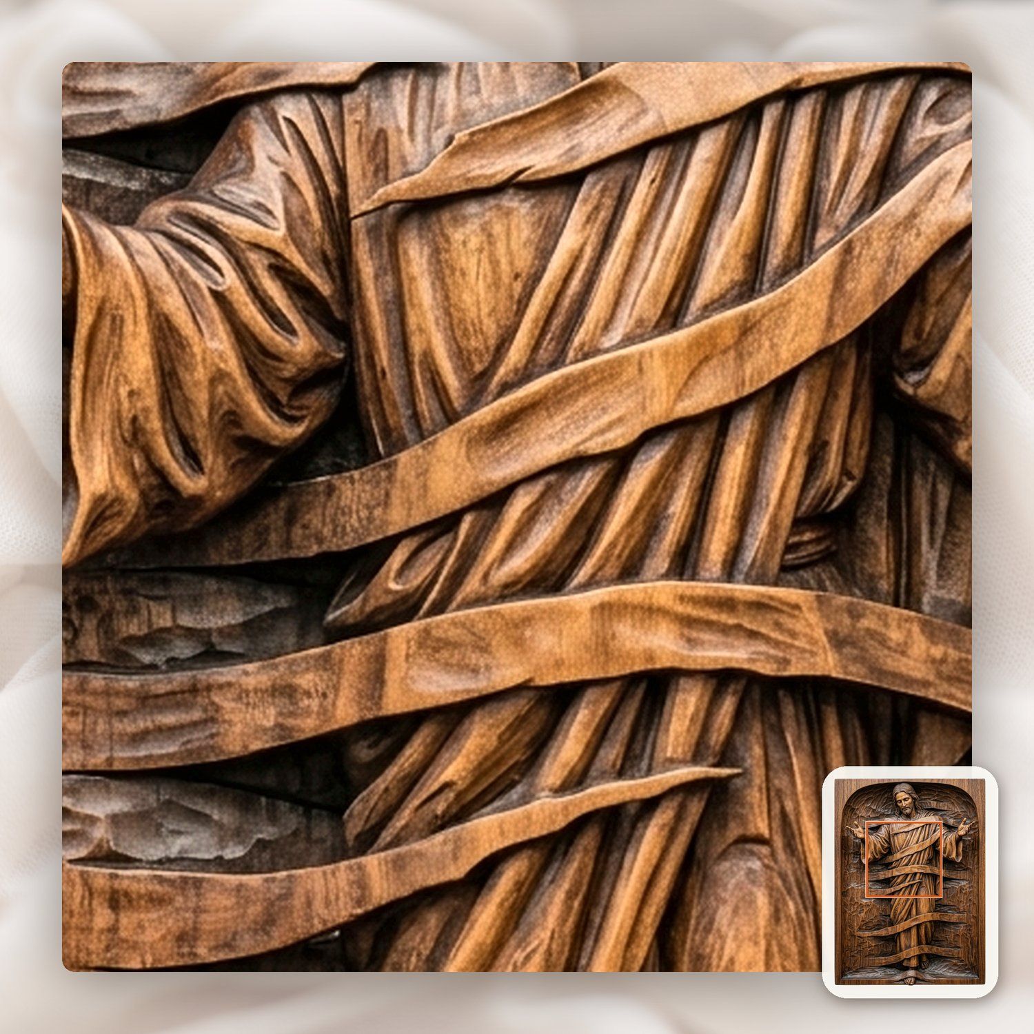 Jesus Christ Divine Mercy CNC Relief STL bas-relief STL — view 11