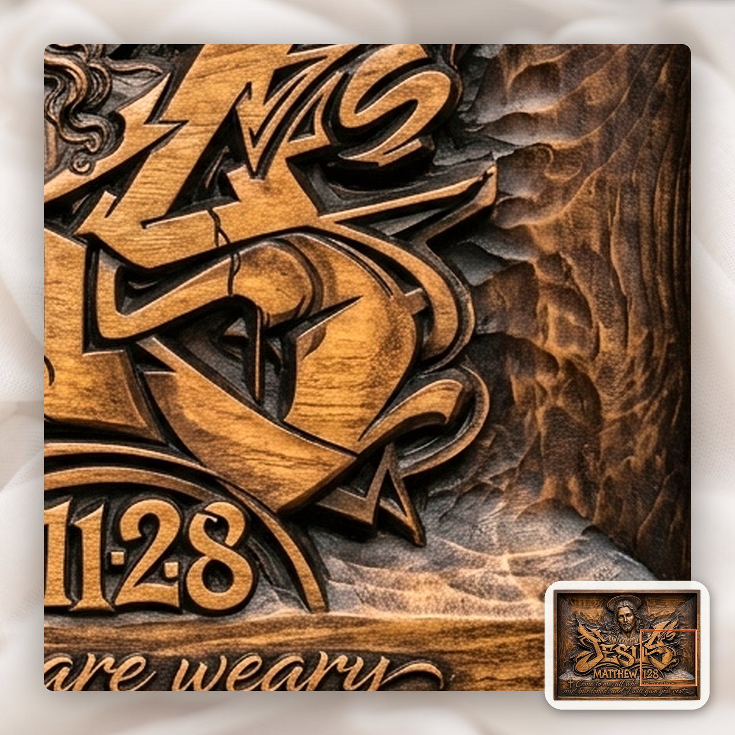 Jesus Christ Matthew 11:28 CNC Relief STL bas-relief STL — view 12