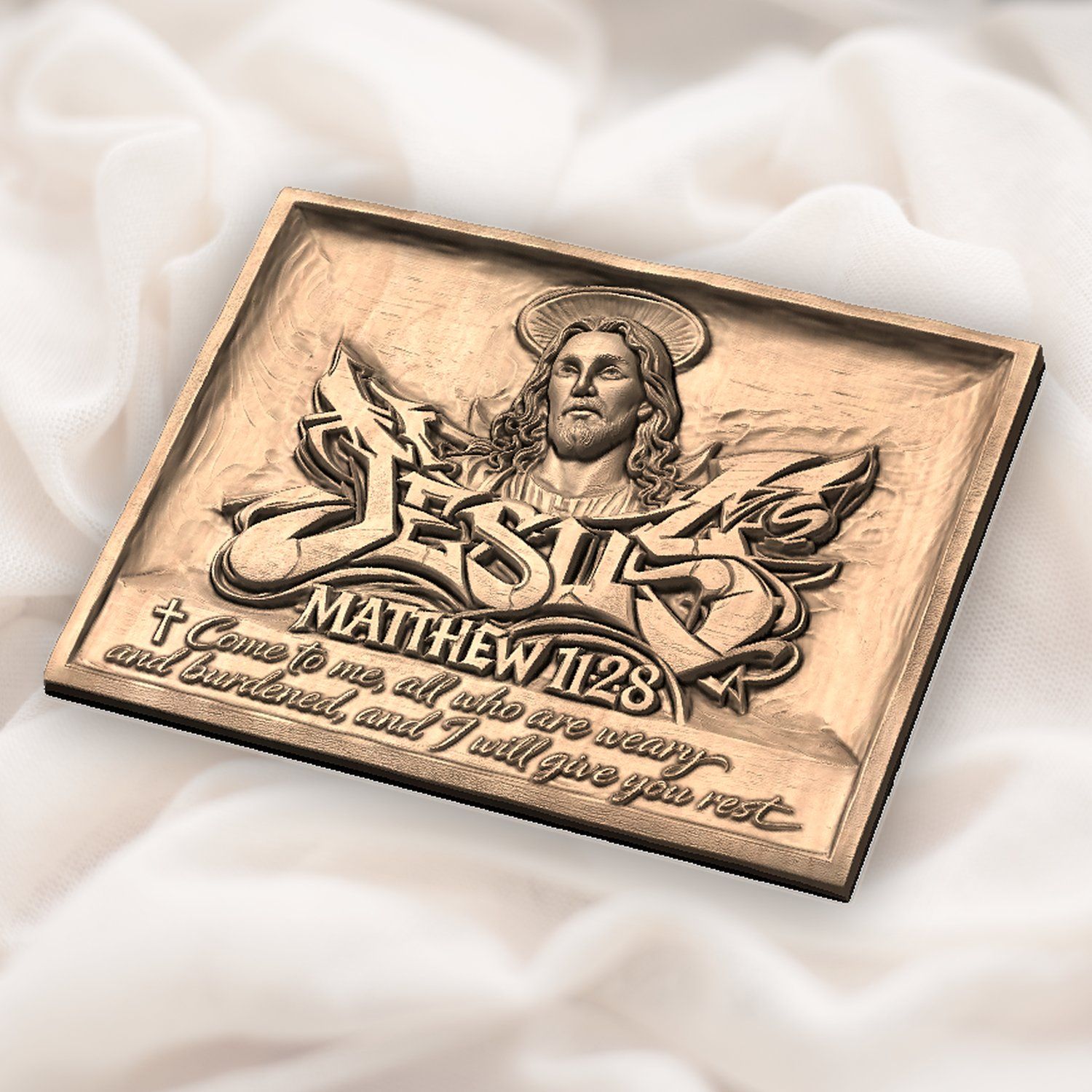Jesus Christ Matthew 11:28 CNC Relief STL bas-relief STL — view 6