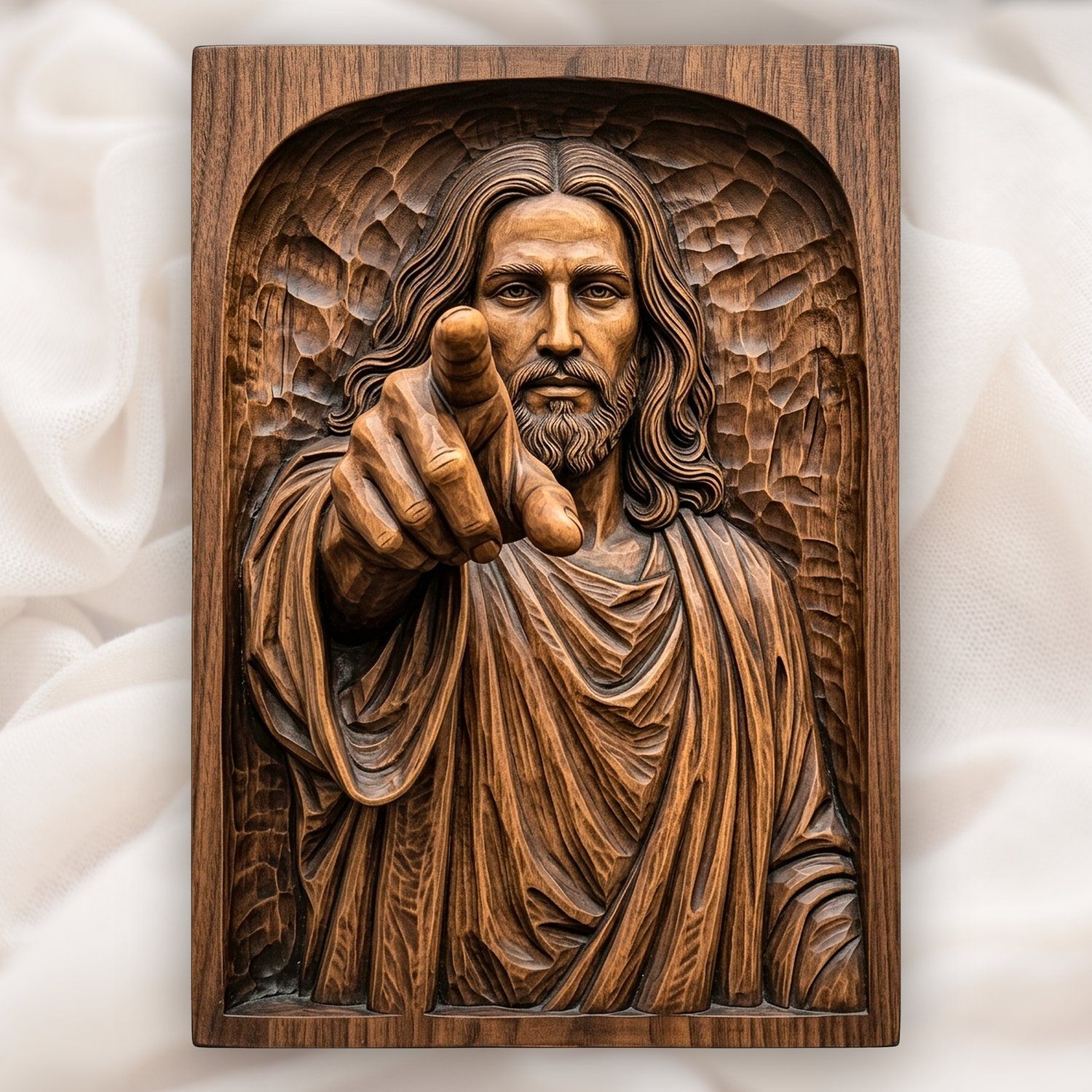 Jesus Christ Pointing CNC Relief STL bas-relief STL design