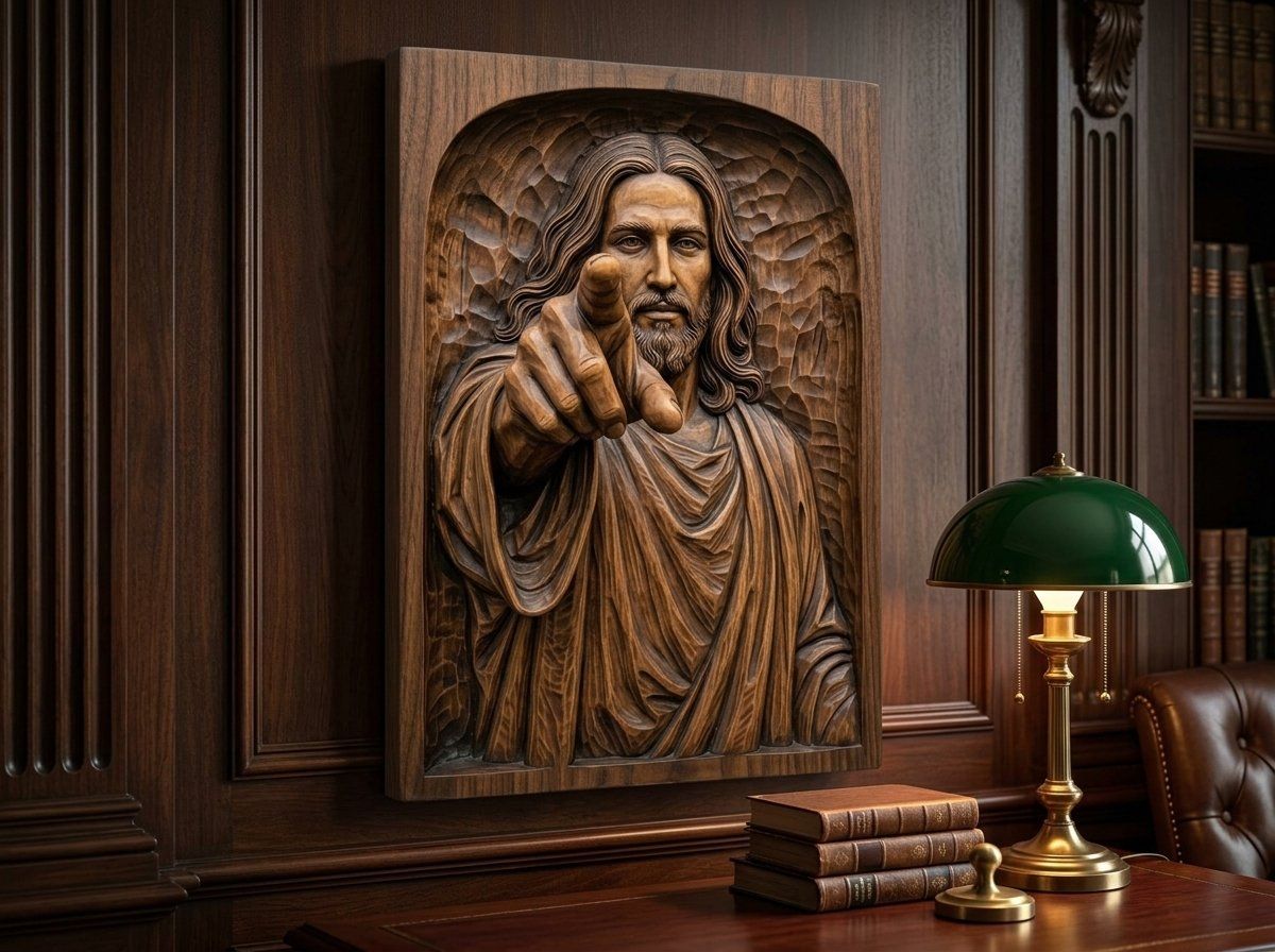 Jesus Christ Pointing CNC Relief STL bas-relief STL — view 14