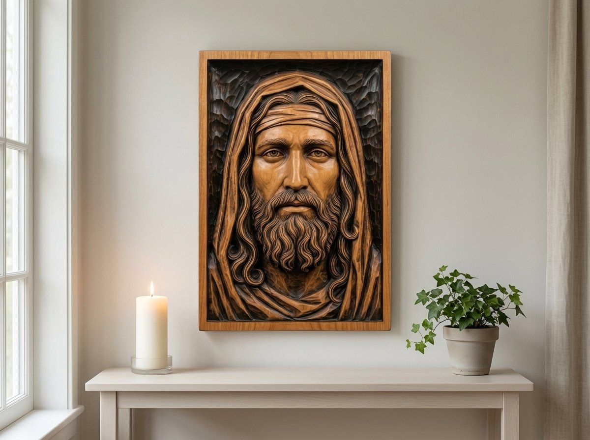 Jesus Christ Portrait CNC Relief STL bas-relief STL — view 14