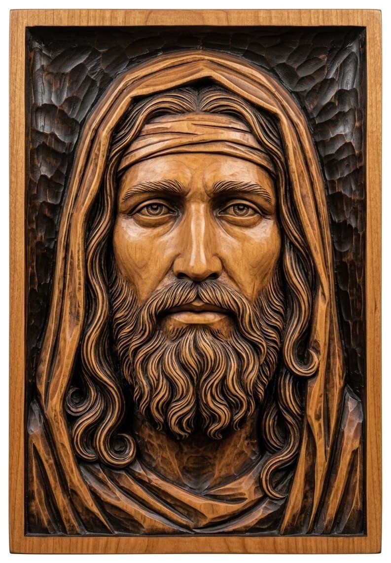 Jesus Christ Portrait CNC Relief STL bas-relief STL — view 4