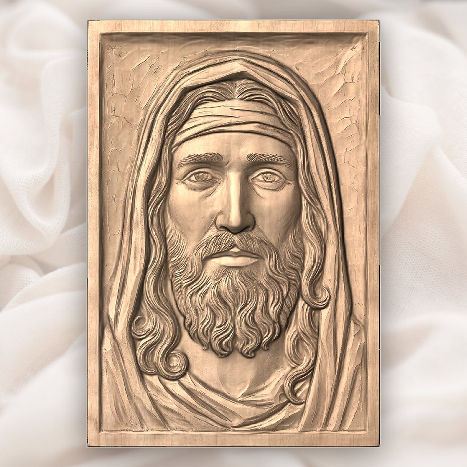Jesus Christ Portrait CNC Relief STL bas-relief STL — view 5