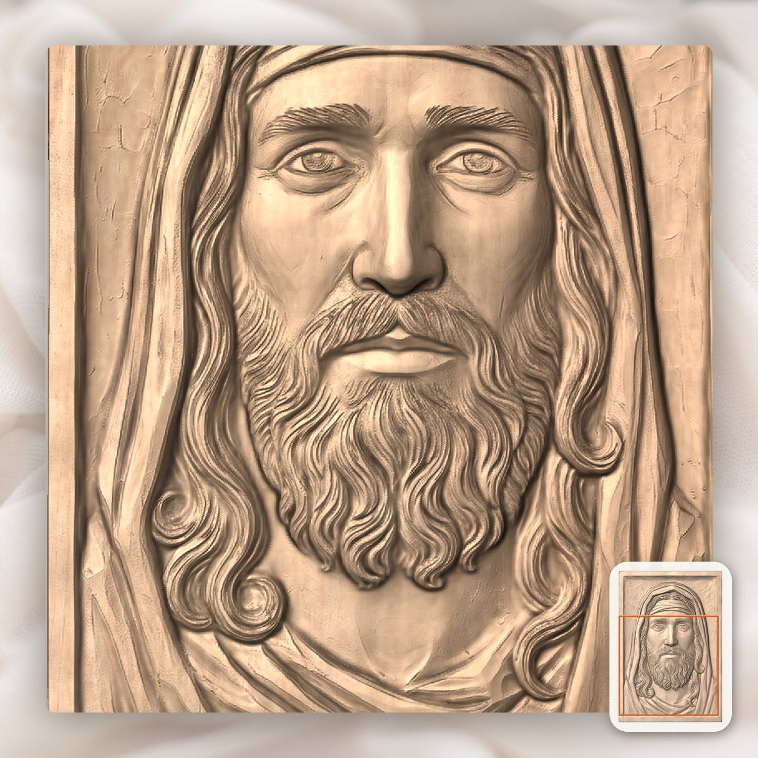 Jesus Christ Portrait CNC Relief STL bas-relief STL — view 7