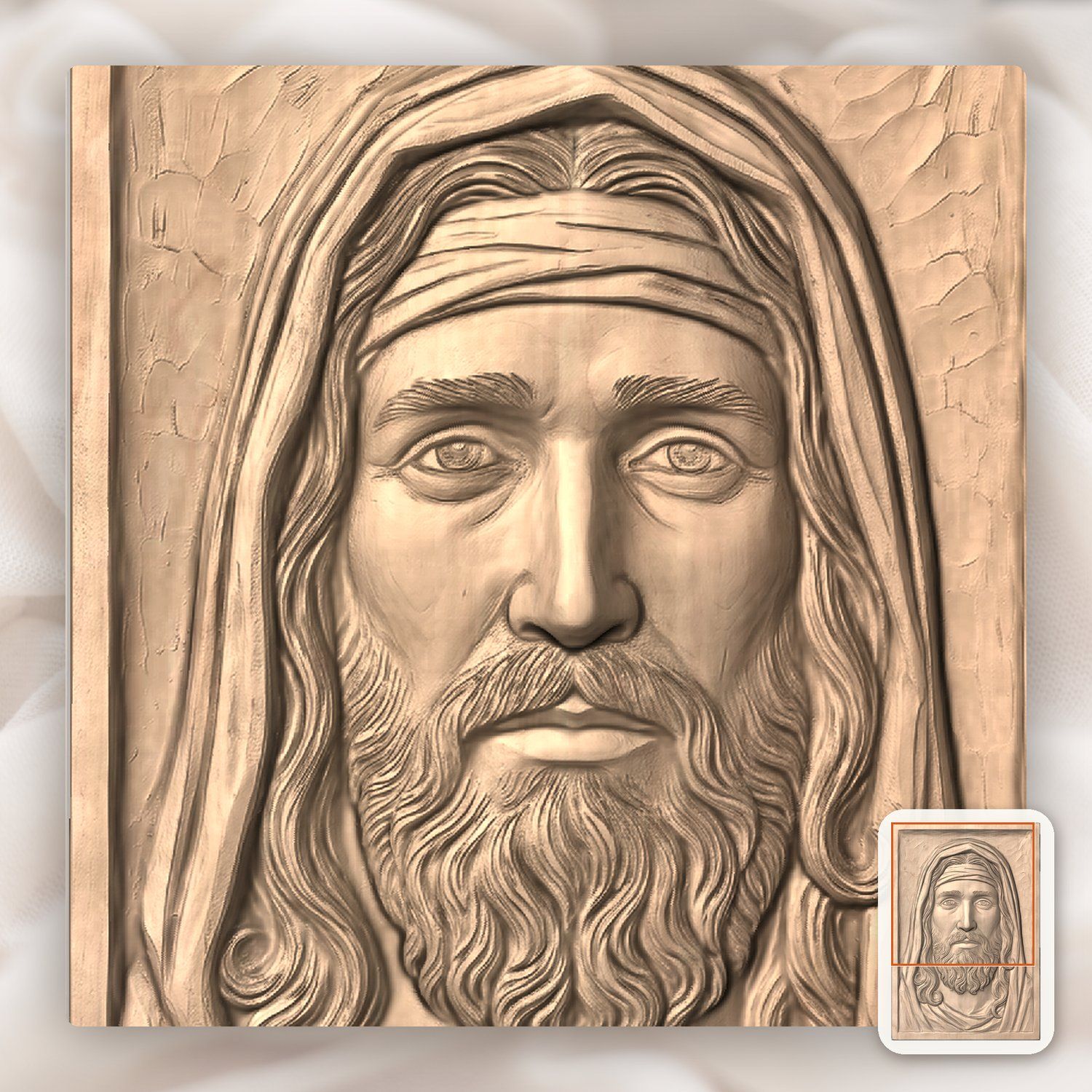 Jesus Christ Portrait CNC Relief STL bas-relief STL — view 8