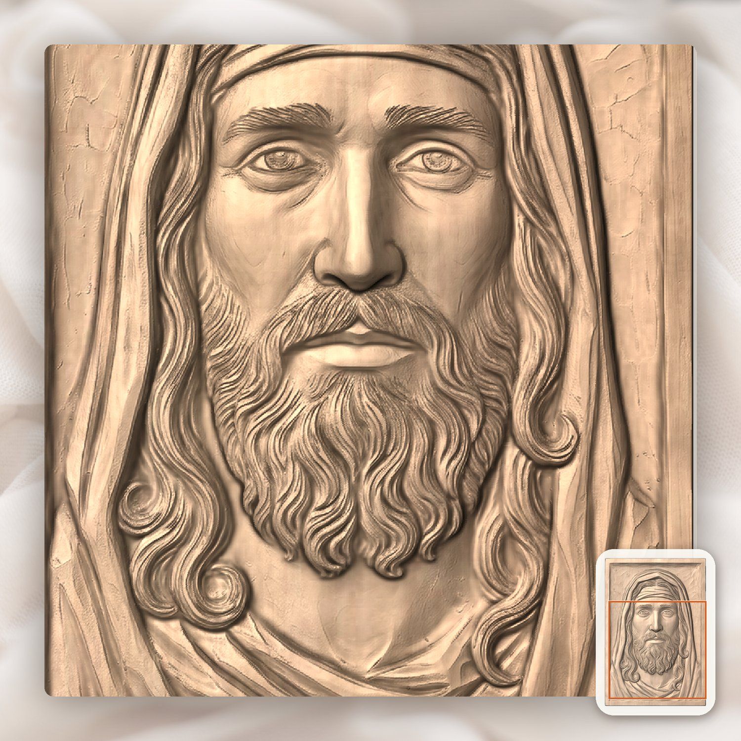 Jesus Christ Portrait CNC Relief STL bas-relief STL — view 9