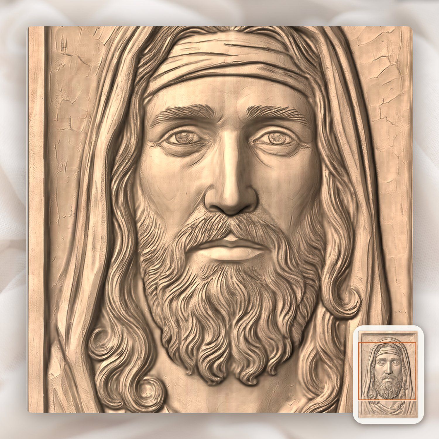 Jesus Christ Portrait CNC Relief STL bas-relief STL — view 10