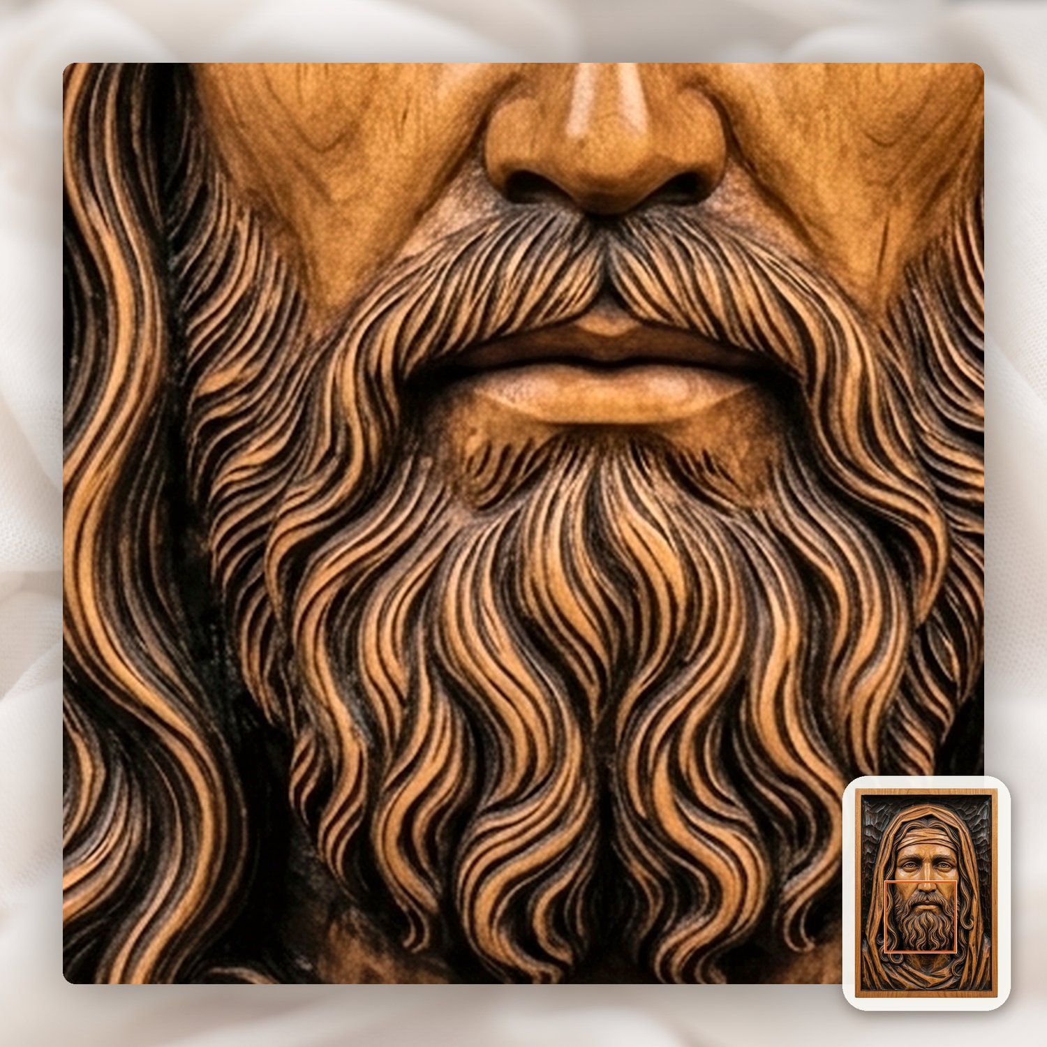 Jesus Christ Portrait CNC Relief STL bas-relief STL — view 11