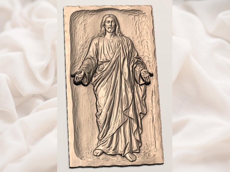 Open Arms Jesus Bas-Relief STL for CNC and 3D Printing bas-relief STL — view 2