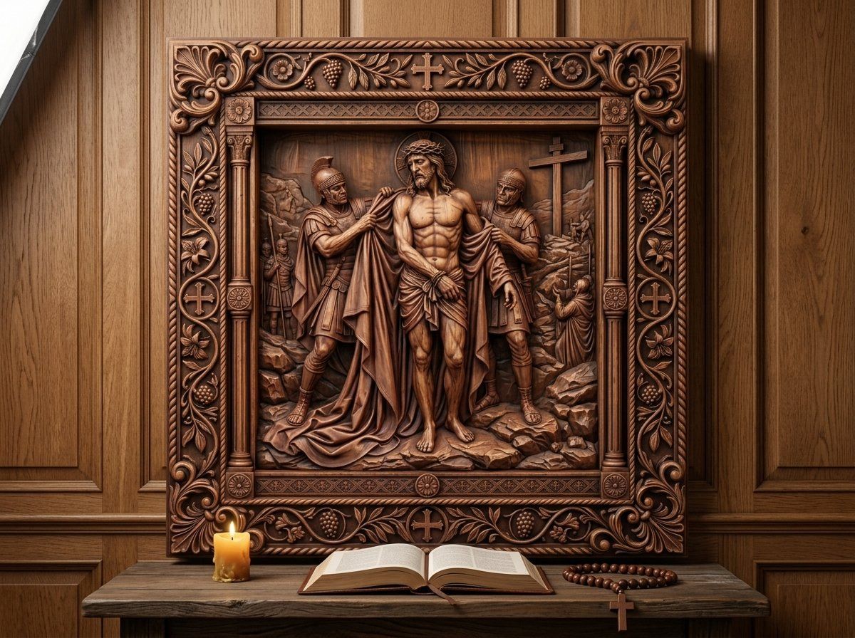 Jesus Stripped of Garments STL bas-relief STL — view 11