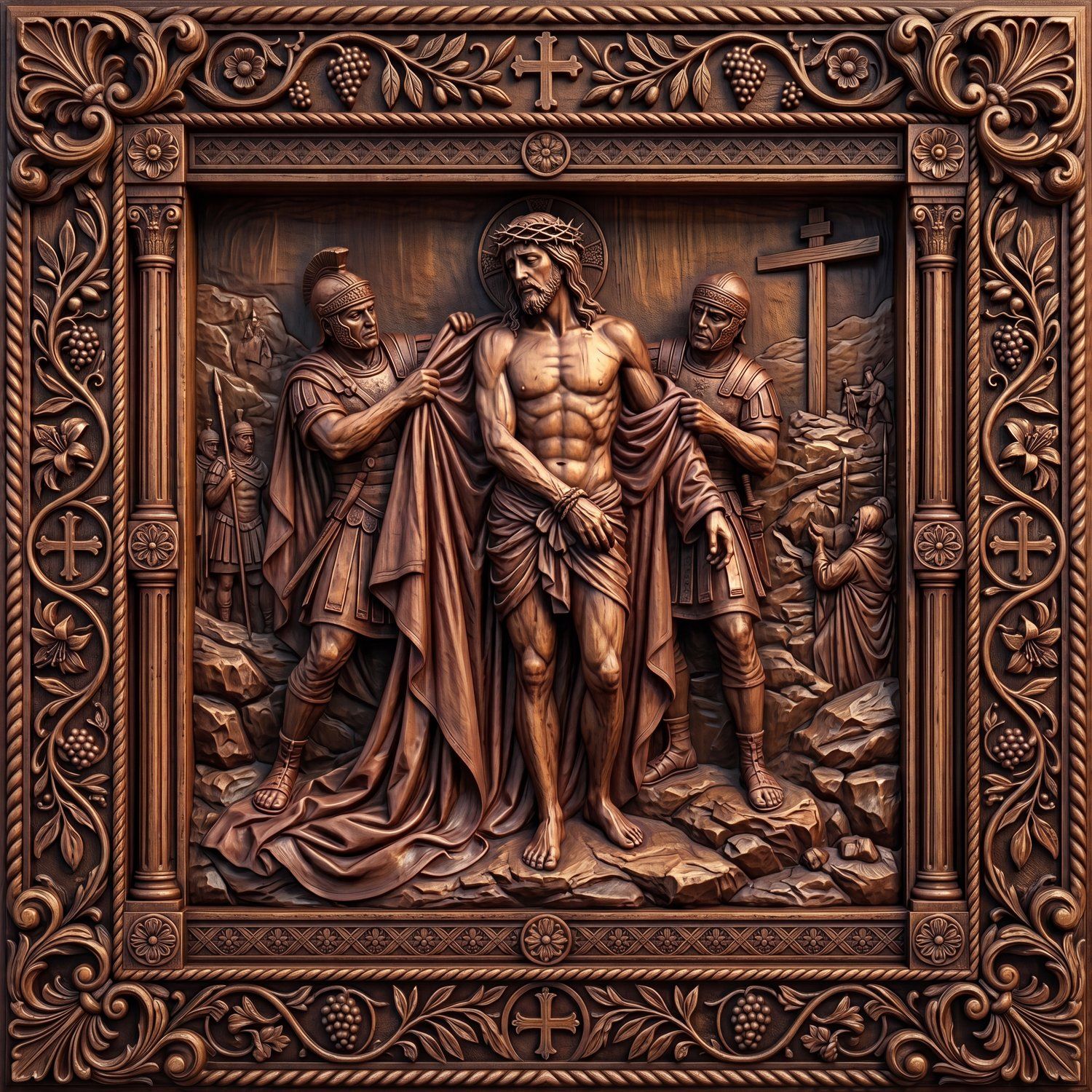 Jesus Stripped of Garments STL bas-relief STL — view 2