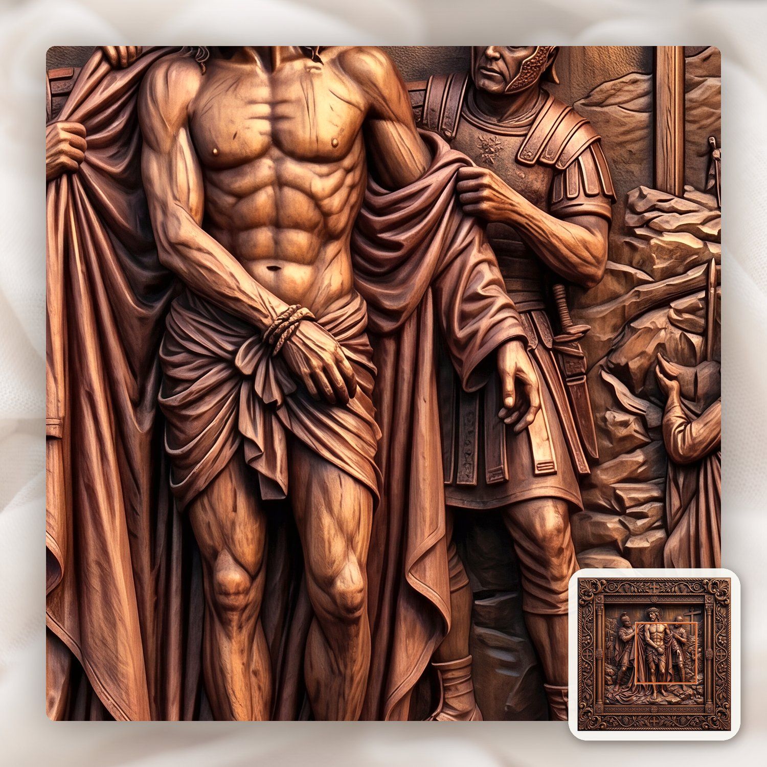 Jesus Stripped of Garments STL bas-relief STL — view 5