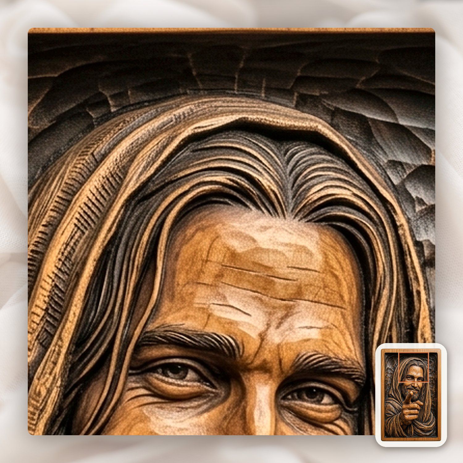 Jesus Christ Smiling CNC Relief STL bas-relief STL — view 12
