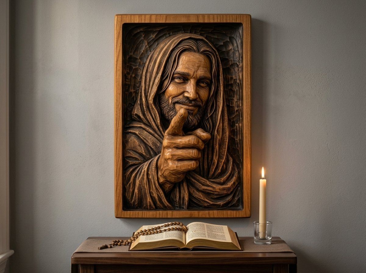 Jesus Christ Smiling CNC Relief STL bas-relief STL — view 13
