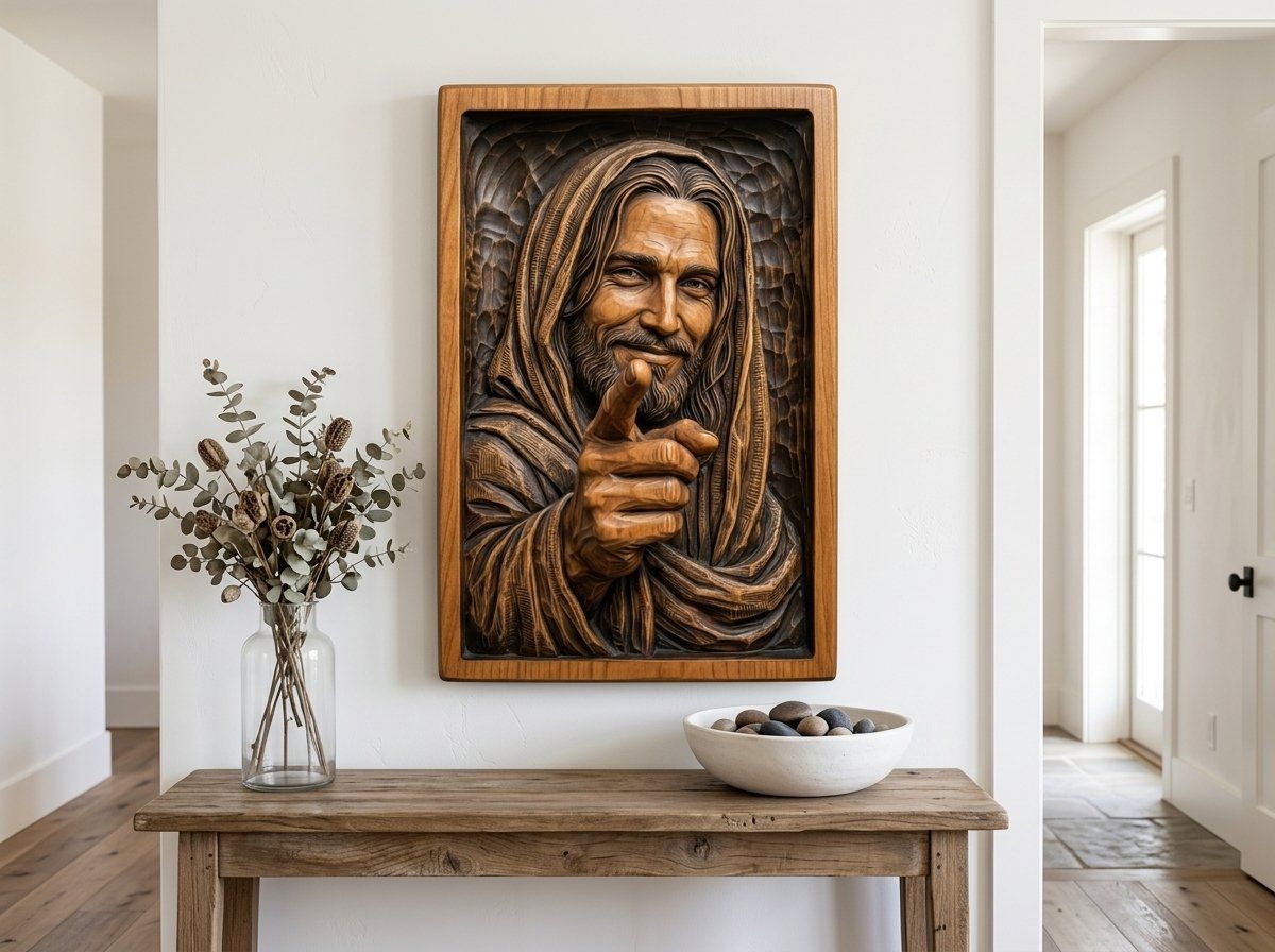 Jesus Christ Smiling CNC Relief STL bas-relief STL — view 14