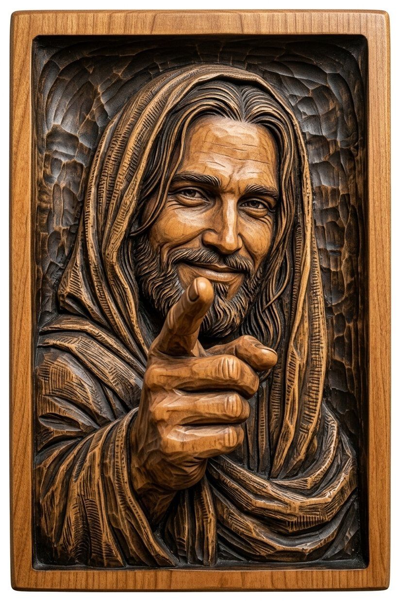 Jesus Christ Smiling CNC Relief STL bas-relief STL — view 4